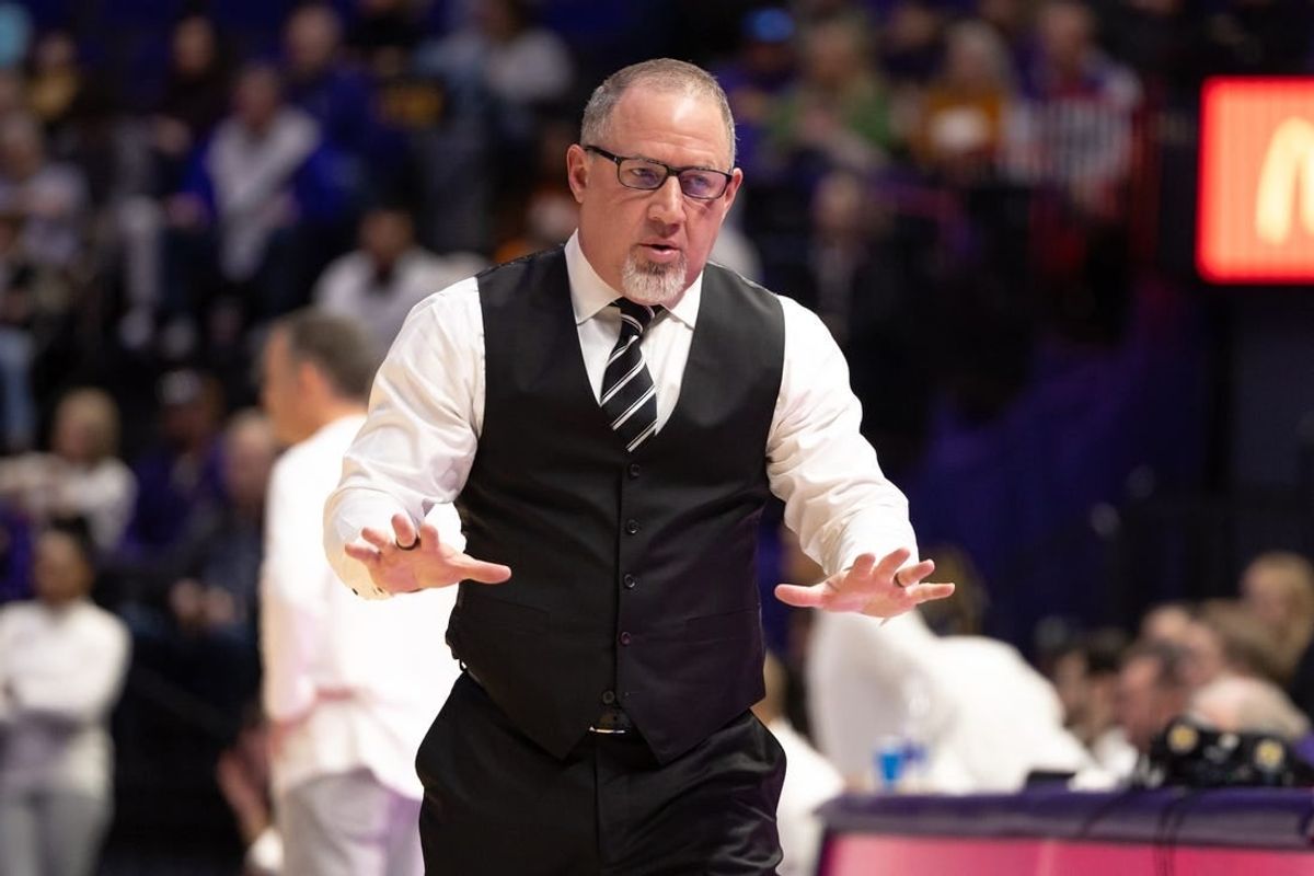 Jan 20, 2024; Baton Rouge, Louisiana, USA;  Texas A&M Aggies head coach Buzz Williams reacts to a play against the LSU Tigers during the first half at Pete Maravich Assembly Center.