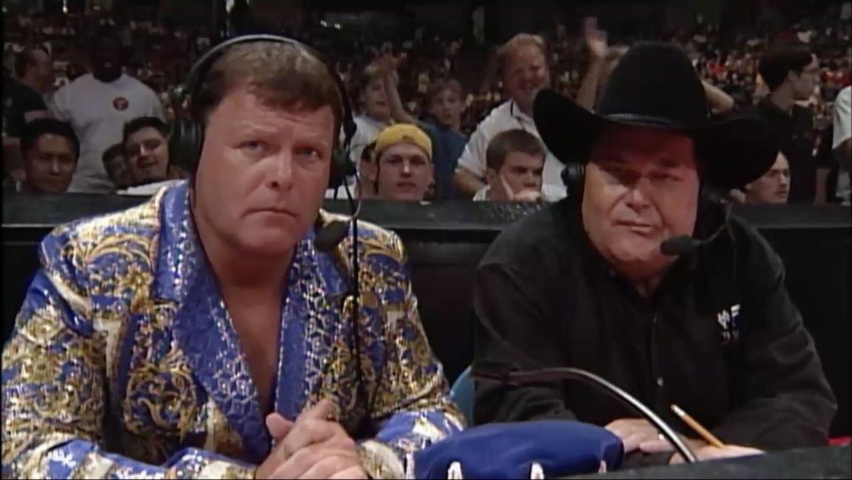 Jerry Lawler and Jim Ross announce Owen Hart’s death (Screenshot/WWE Home Video)