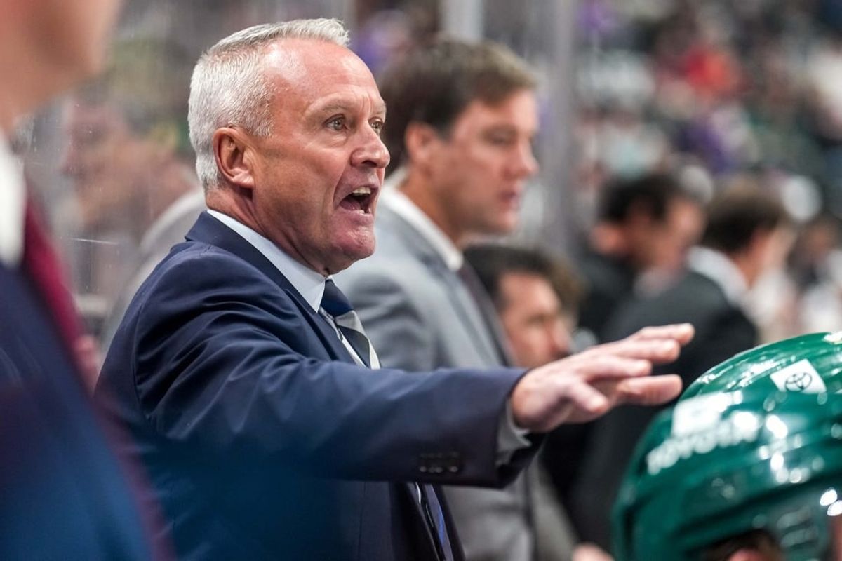 Oct 13, 2022; Saint Paul, Minnesota, USA; Minnesota Wild head coach Dean Evason looks on during the second period against the Minnesota Wild at Xcel Energy Center.