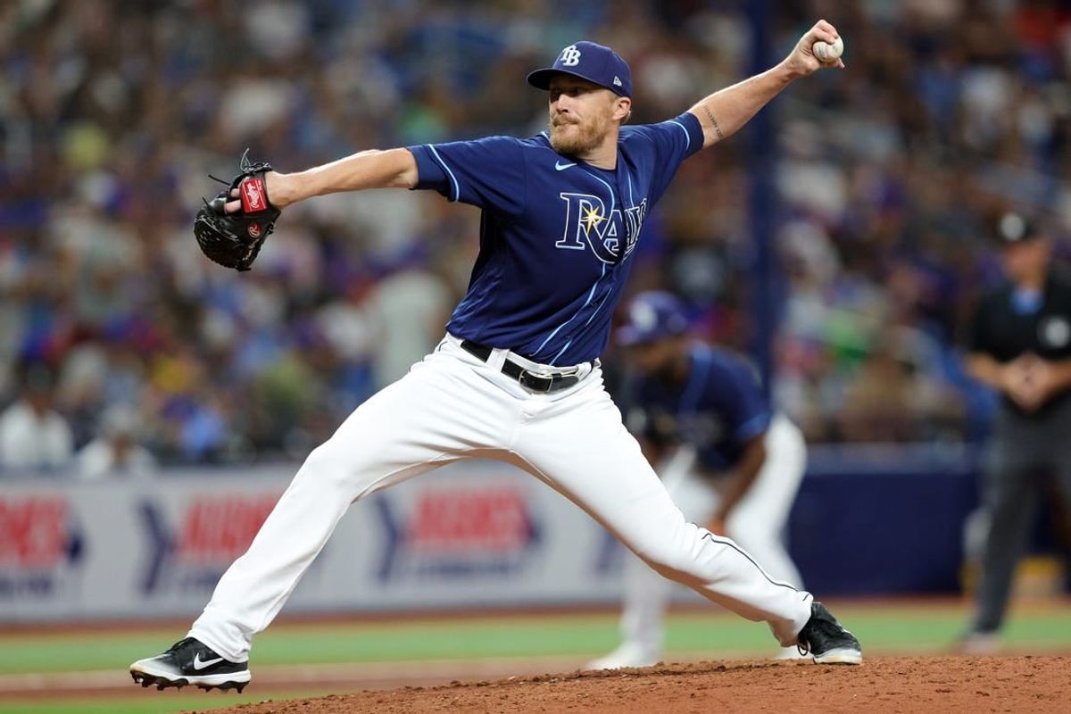 Sep 9, 2023; St. Petersburg, Florida, USA;  Tampa Bay Rays relief pitcher Jake Diekman (30) throws a pitch against the Seattle Mariners in the sixth inning at Tropicana Field.