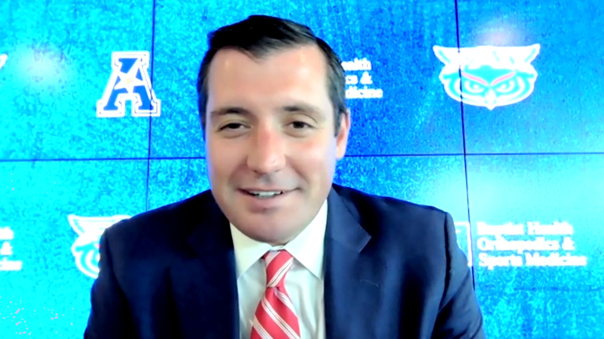 Brian White is the athletic director at this year’s unlikely Final Four participant, Florida Atlantic University. The Conference USA breakouts will join the AAC next year.