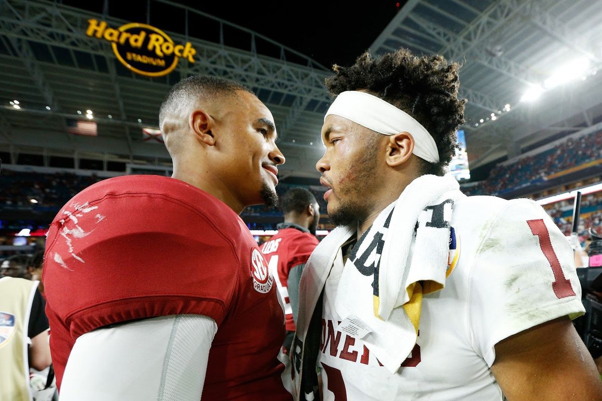 They meet again: Jalen Hurts (left) and Kyler Murray will face off on Sunday as the Eagles play the Cardinals.