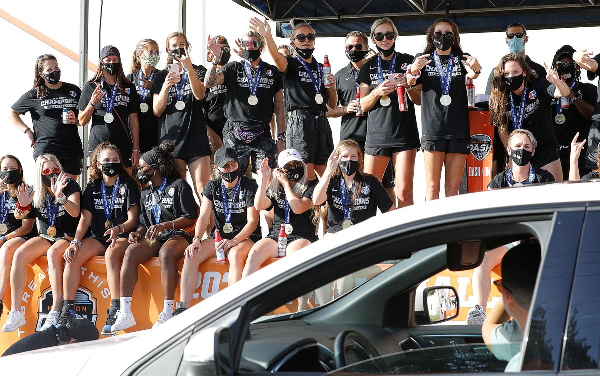 The Houston Dash, winners of the NWSL’s 2020 Challenge Cup.
