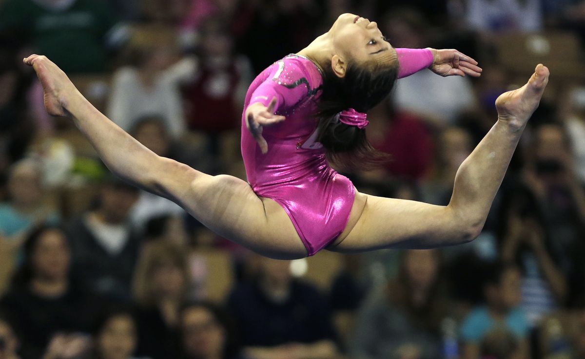 Katelyn Ohashi performs at the 2013 American Cup. Photo: Charles Krupa/AP