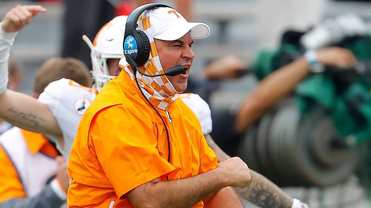 Jeremy Pruitt looks like a grandma and is not at all protected from coronavirus transmission.