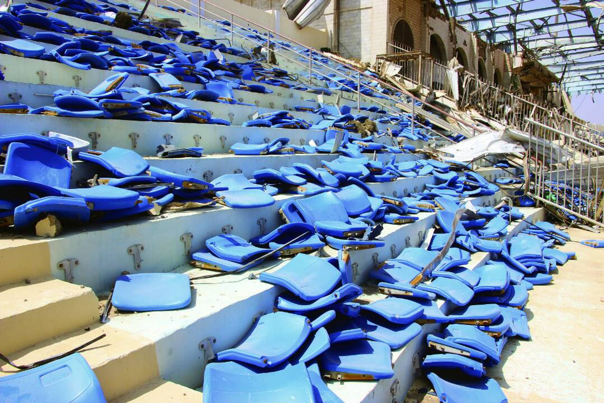 May 22 Stadium in Aden, after the coalition onslaught.