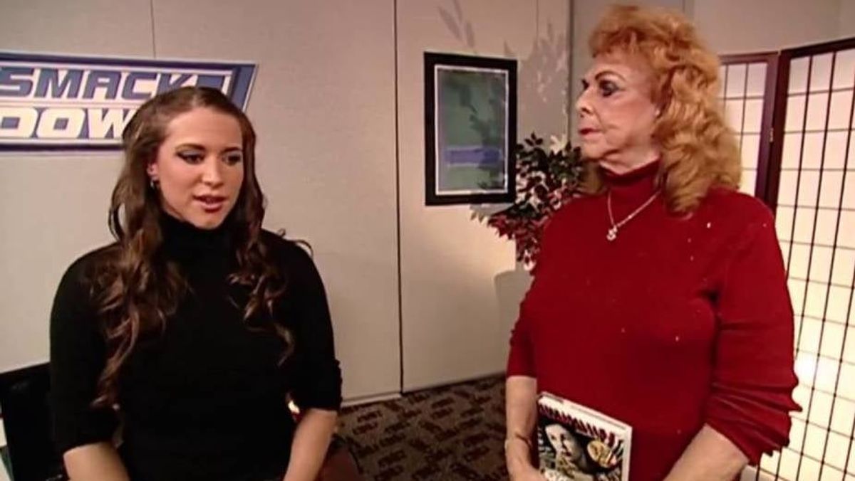 Stephanie McMahon and The Fabulous Moolah.