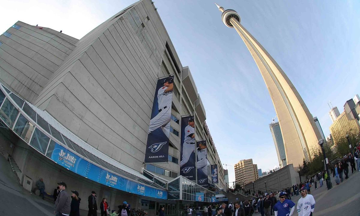 The stadium and the tower in happier, warmer times