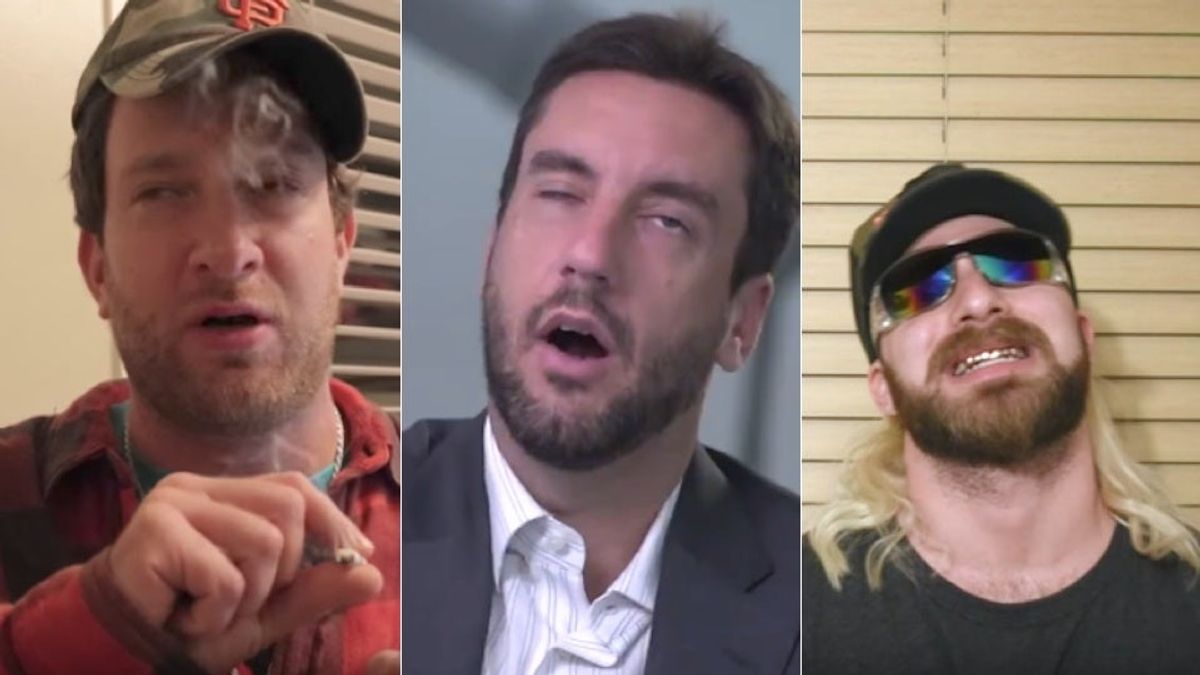 L-R: David Portnoy (via  [object Object] ), Clay Travis (via Fox Sports), Anthime Gionet (via  [object Object] )