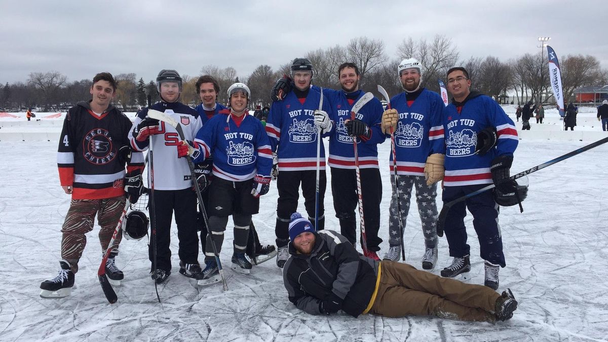 The Hot Tub Beers at the U.S. Pond Hockey Championships. Photo courtesy of Mark Irwin.