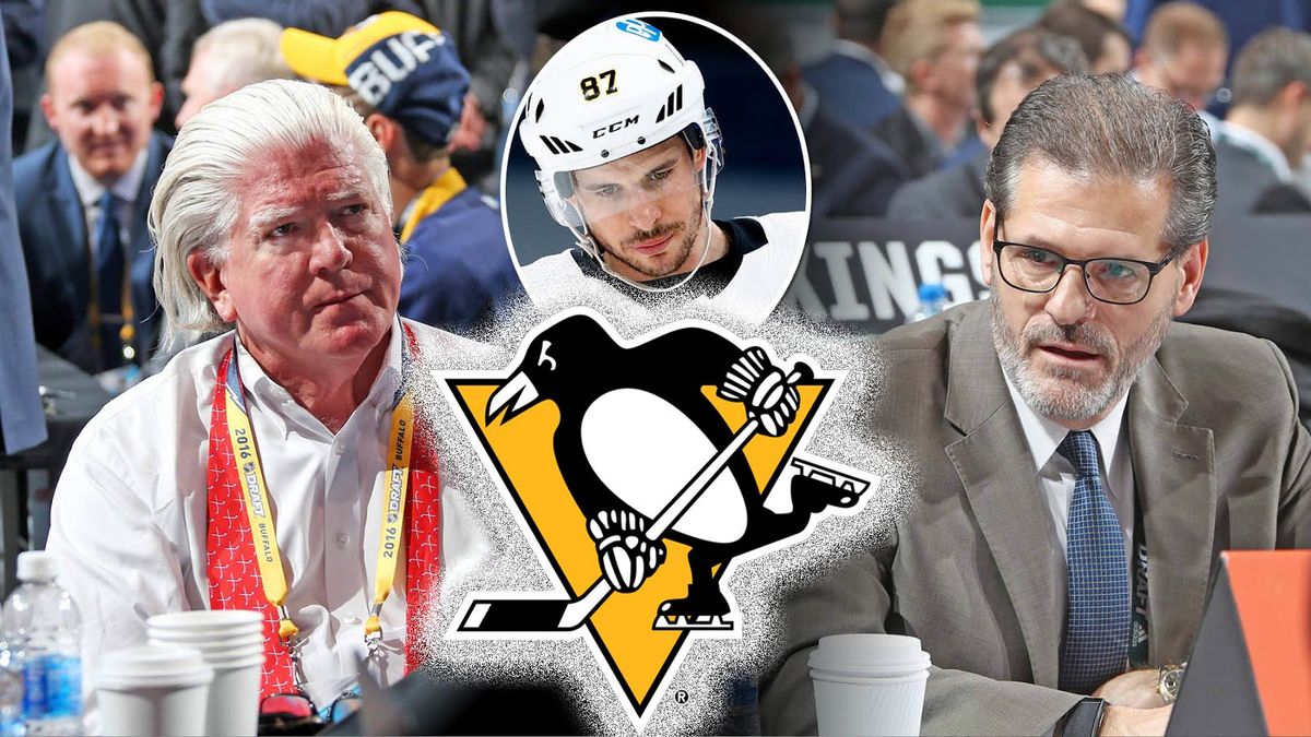 Brian Burke (left) and Ron Hextall are teaming up to wring whatever they can out of what’s left of Sidney Crosby’s (inset) career.