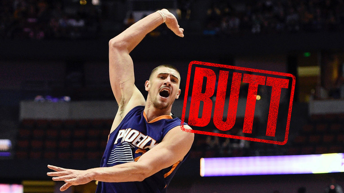 Pictured: Phoenix’s Alex Len, who is butt. Art by Jim Cooke; source photo credit:  [object Object]