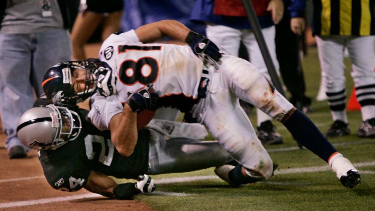 The author is tackled in a 2008 game.
