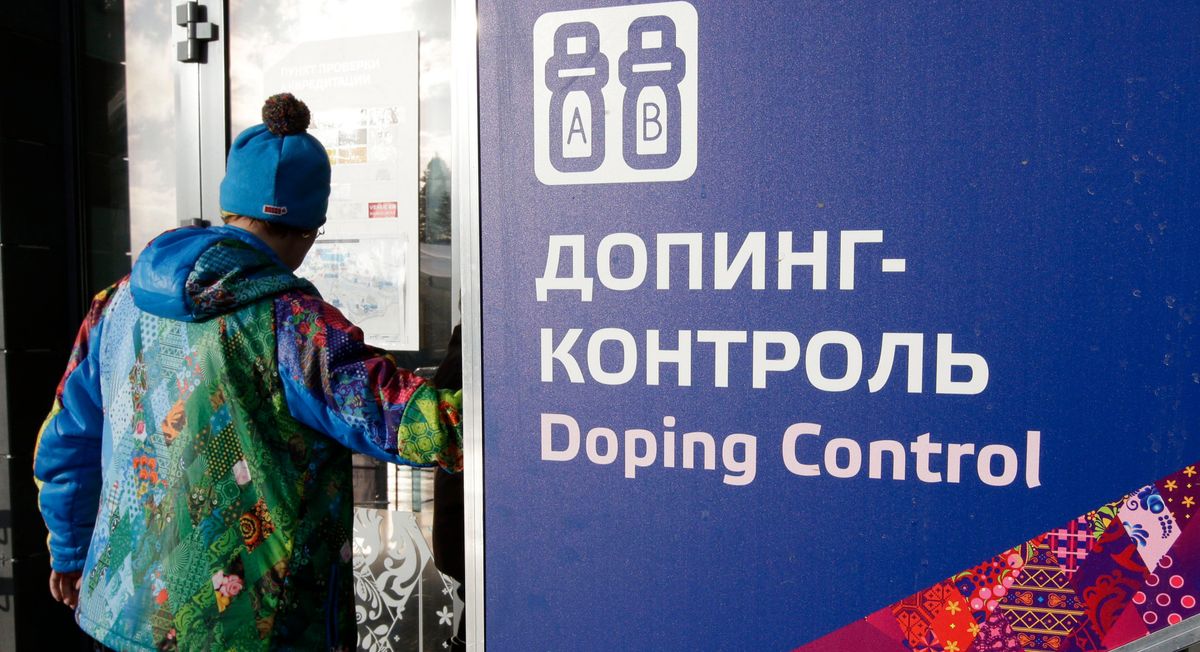 A doping control sign at the Sochi Olympics. (Photo credit: Lee Jin-man/ [object Object] )