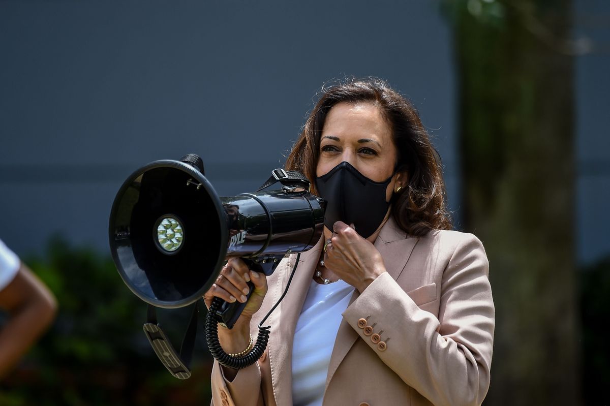 Sen. Kamala Harris campaigns at Florida Memorial University, where she announced her ticket’s plans for offering free tuition to students.