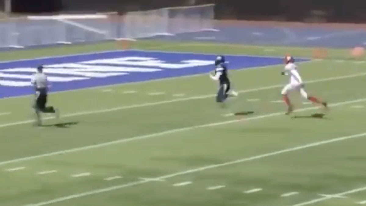 Ah, high school football, where the punters also play two other positions and look about 20 pounds bigger than everyone else on the field.