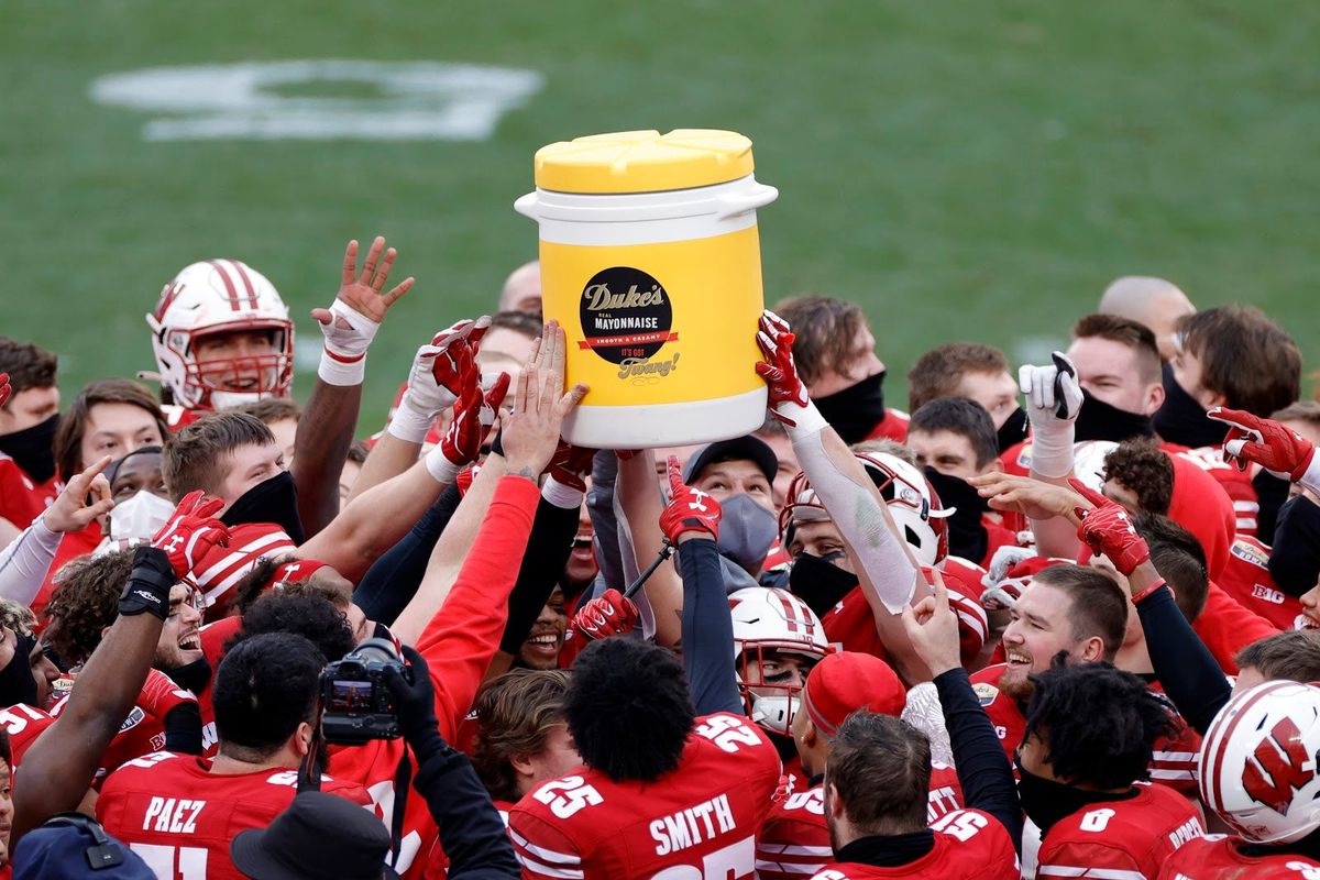 Pictured: A cooler full of mayonnaise? It’s not THE Mayo Bowl trophy, but it’s a trophy nonetheless. The actual trophy is below and not as cool.