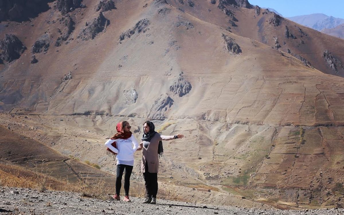 Jessica Wright (left) with her housemate in Bamiyan, Afghanistan. Photo credit: Jessica Wright