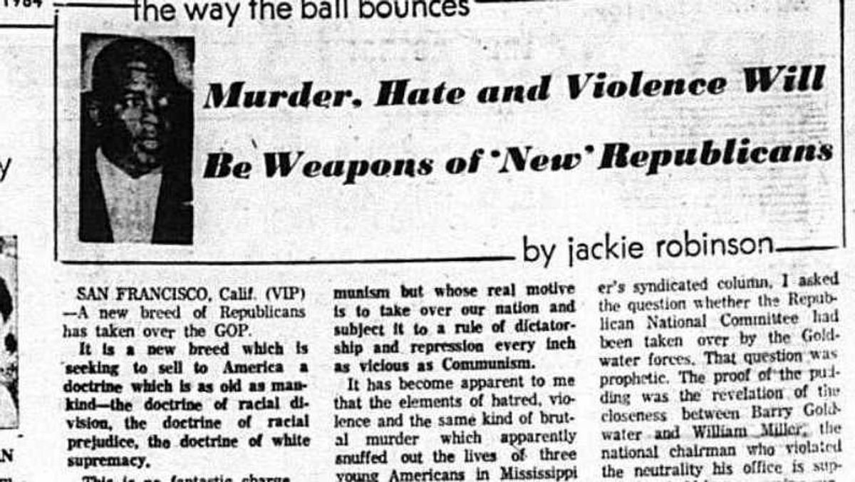 Not many people know that Jackie Robinson was a longtime Republican who became a political columnist after his playing career.