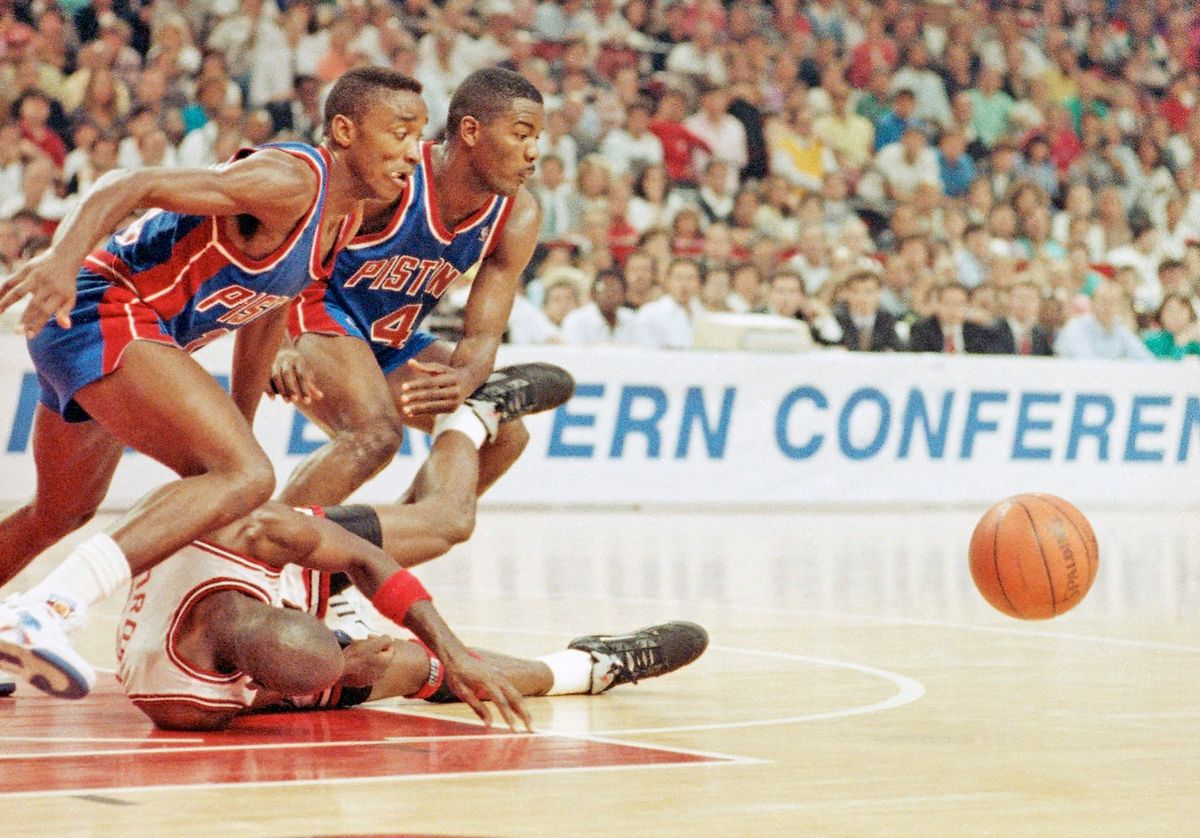 Took a beating before Michael Jordan and Bulls were able to fine a way past the Bad Boy Pistons.