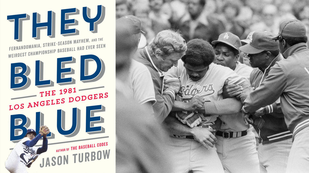 The Dodgers hold back Reggie Smith during a different near-brawl.