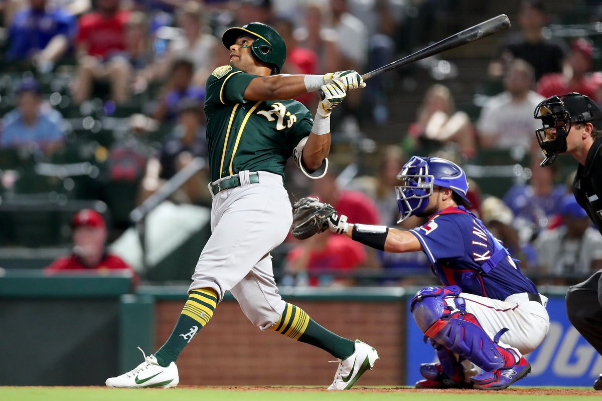 Khris Davis hitting the game-winning three-run dinger against the Rangers