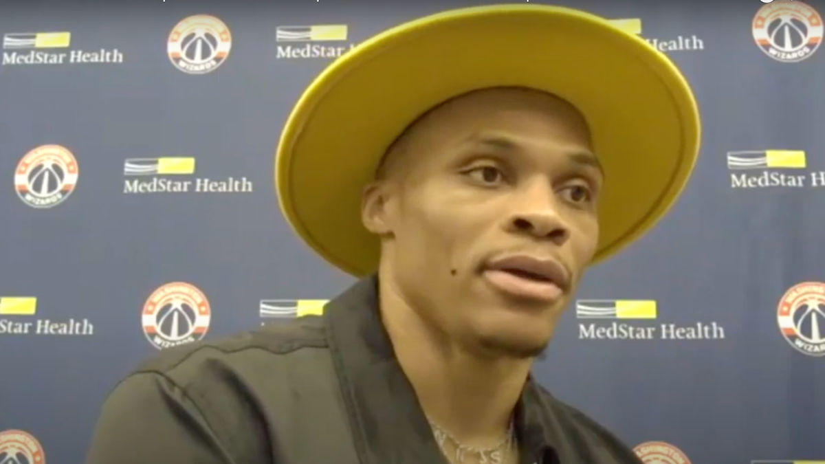 Russell Westbrook made an exceptionally powerful point last night while wearing a silly hat.