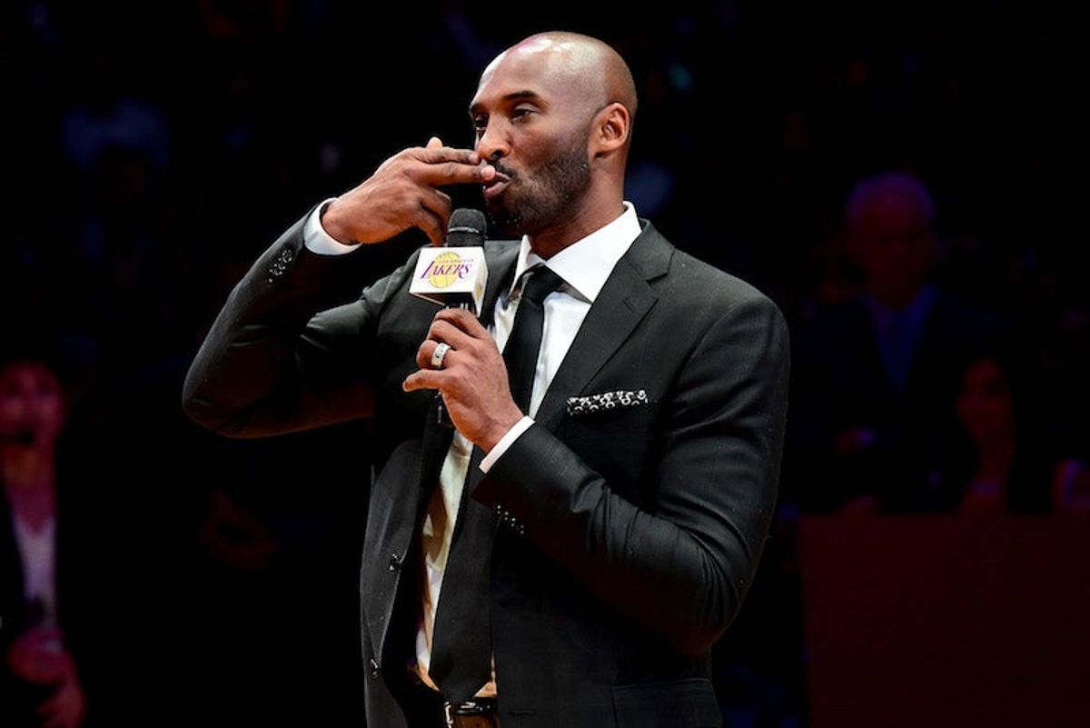 No, this is not a photo of Kobe celebrating as the Eagles won the Super Bowl. Just keep reading. (Harry How/Getty Images)