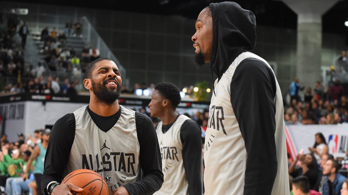 Kyrie Irving and Kevin Durant haven’t played together as Nets teammates yet, but Irving said it’s the first time in his career he feels like he has a teammate who can make the big shot. Oh!
