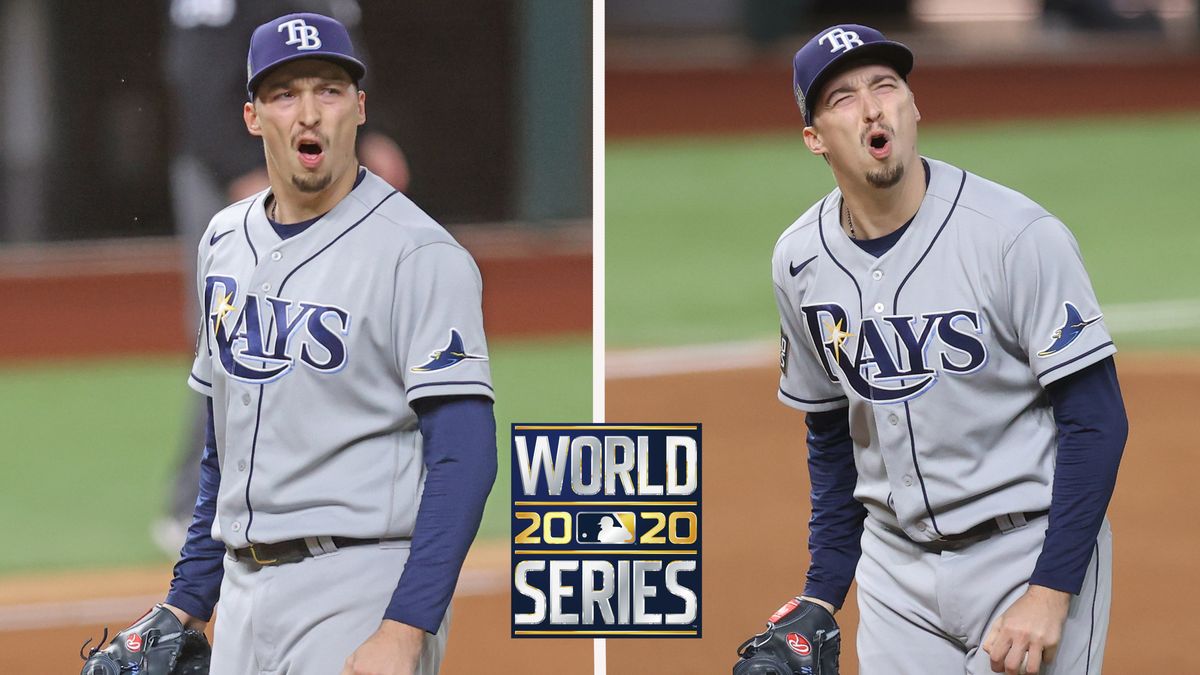 Rays ace Blake Snell reacts to being yanked after dominating Dodgers into the sixth last night in Game 6 of World Series. Of course the Rays’ pen proceeded to give up the 1-run lead and L.A. goes on to win first title since 1988.