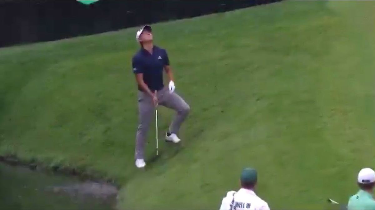 Rising star Collin  Morikawa had a rough go of the 11th hole at Augusta.