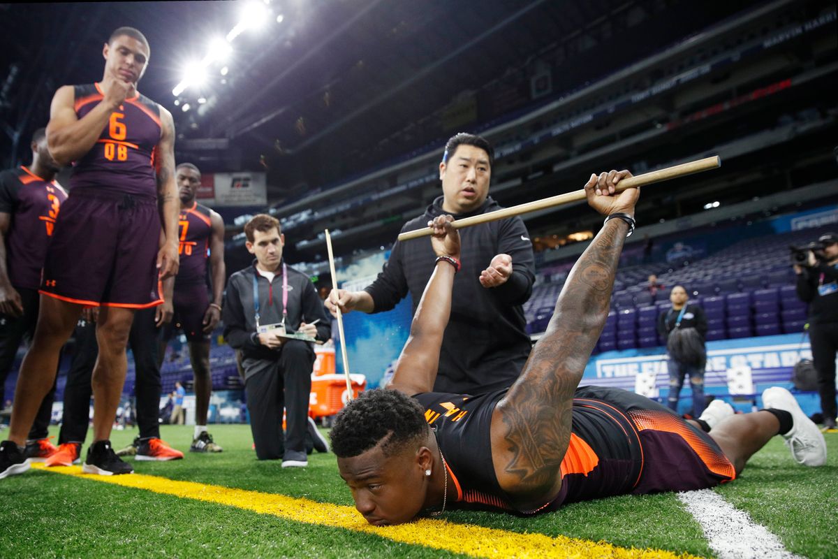 Dwayne Haskins would rather be doing this than answering what kind of igneous rock he most identifies with.