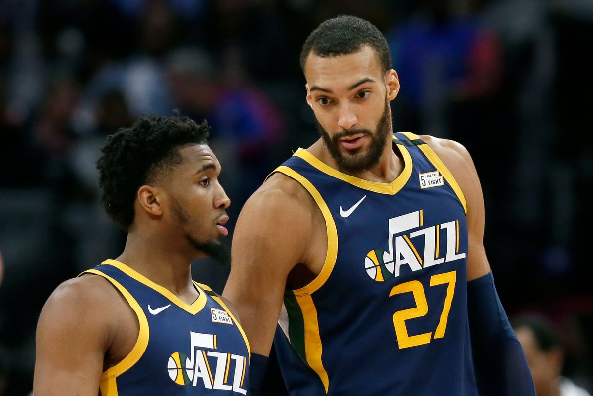 Jazz’s Donovan Mitchell (l.) and Rudy Gobert getting tested played a large role in Americans waking up to COVID-19.