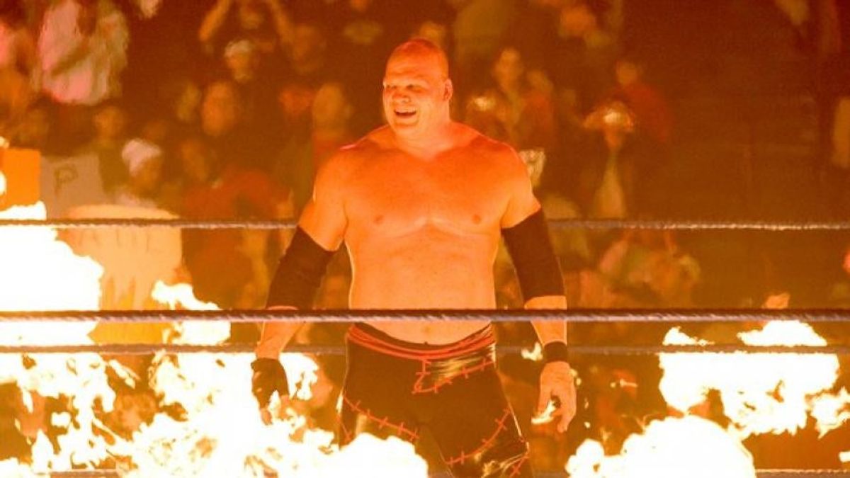 Glenn Jacobs in the unmasked version of the Kane gimmick.