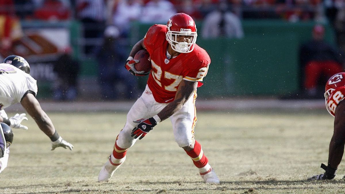 Larry Johnson in 2006, when he carried the ball an NFL-record 416 times. Photo: Dilip Vishwanat/ [object Object]