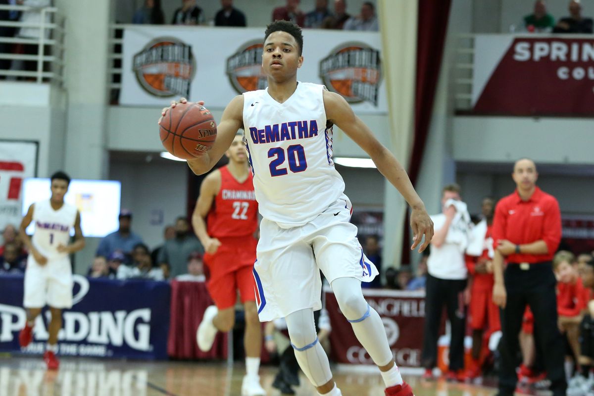 Markelle Fultz as a DeMatha senior in 2016. Photo credit: Gregory Payan/AP Images.