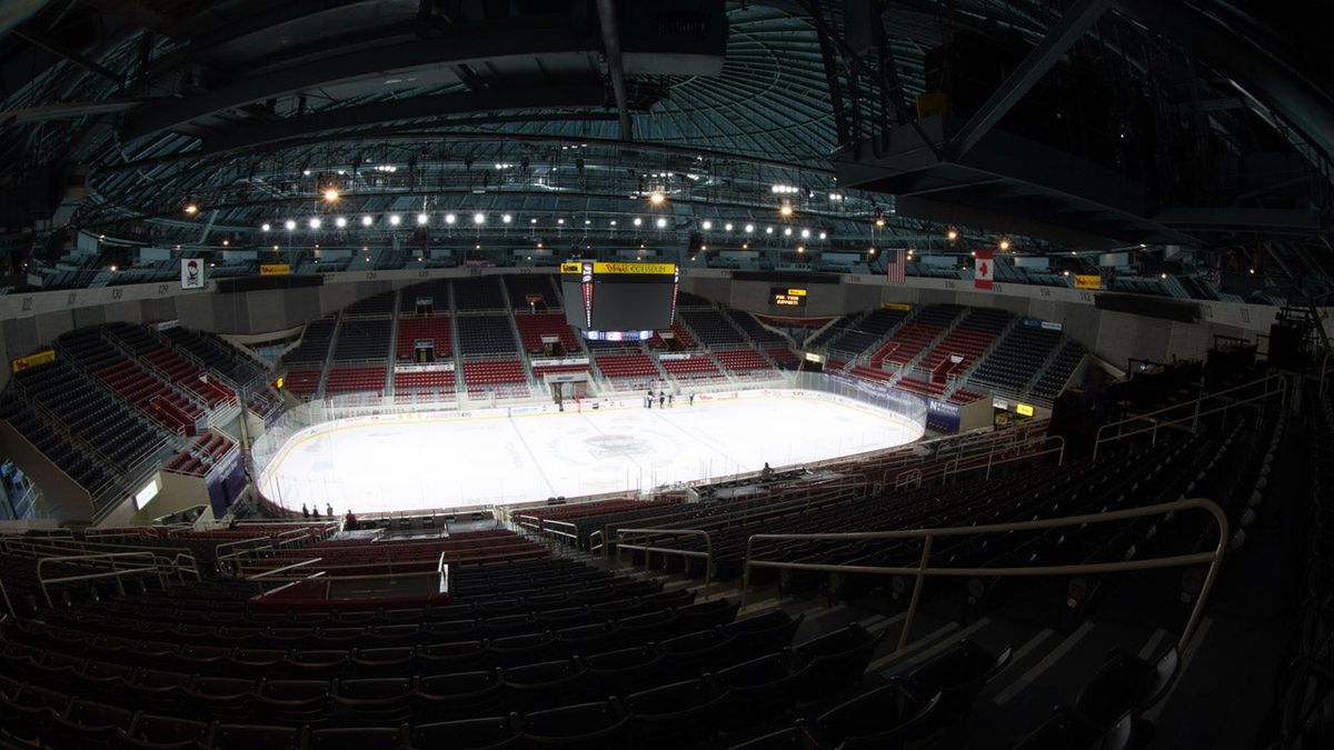 The empty arena in Charlotte. (Photo via Charlotte Checkers)