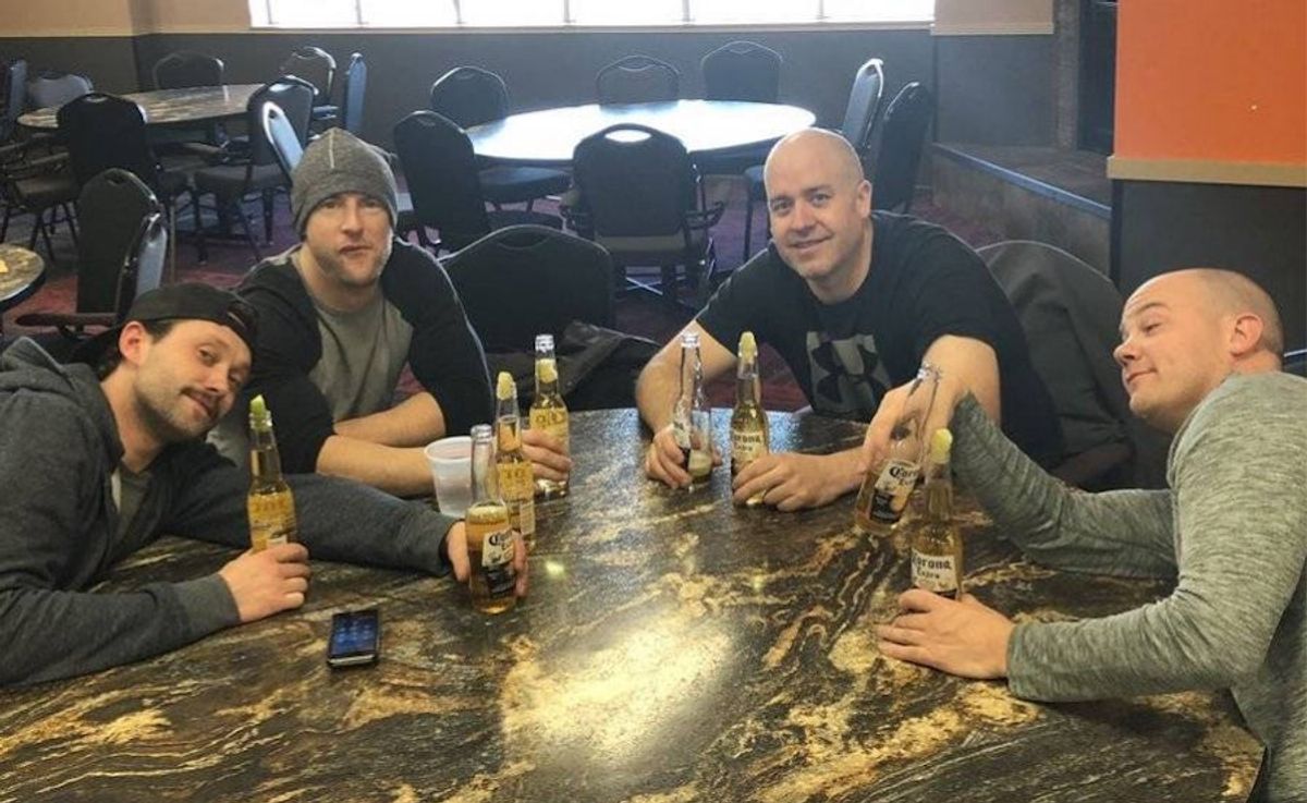 A now-deleted photo of Team Koe tweeted Sunday morning. L-R: D.J. Kidby, Ryan Fry, Jamie Koe, Chris Schille.