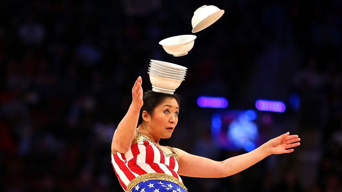 Red Panda performs at the 2016 NBA All-Star Game. (Photo: Elsa/ [object Object] )