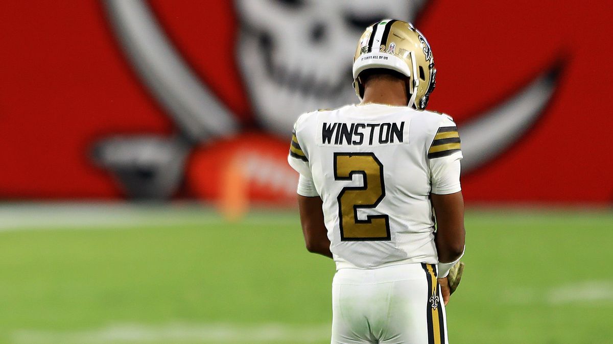 After taking over for an injured Drew Brees in Week 10, Jameis Winston watched Taysom Hill get the start against the Falcons.