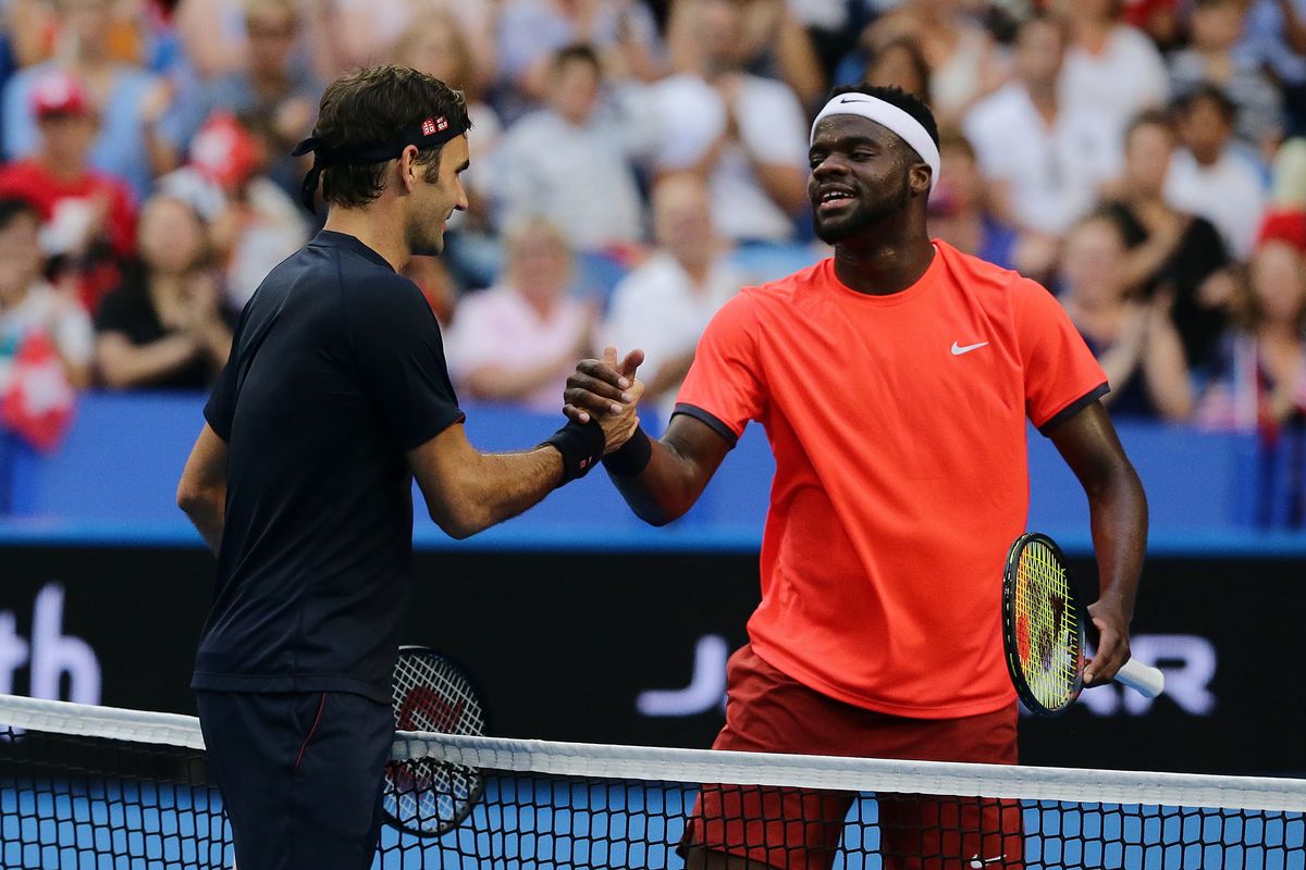 Roger Federer and 20-year-old American Francis Tiafoe
