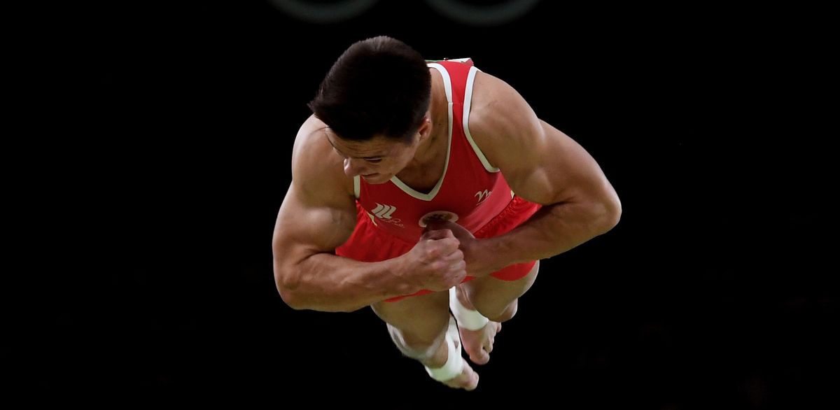 Nikita Nagornyy competes on vault at the 2016 Olympics. Laurence Griffiths/Getty Images