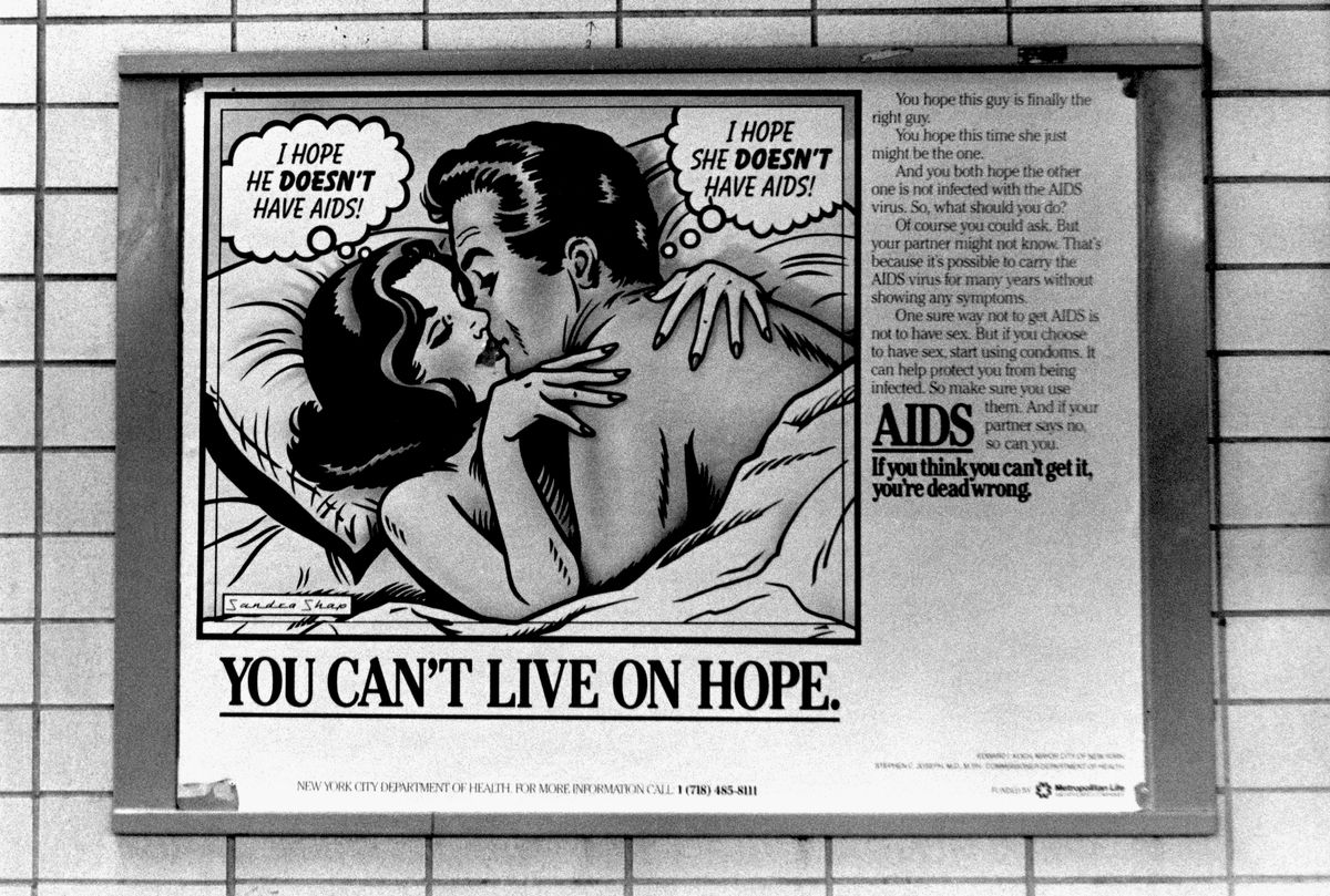 A New York City subway poster promoting AIDS awareness in 1987