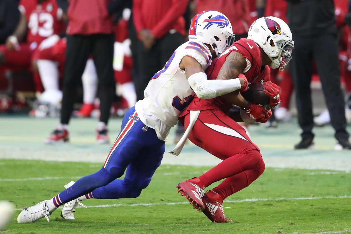 Christian Kirk might see more targets with Larry Fitzgerald out, but he’ll be matched up with corner J.C. Jackson.