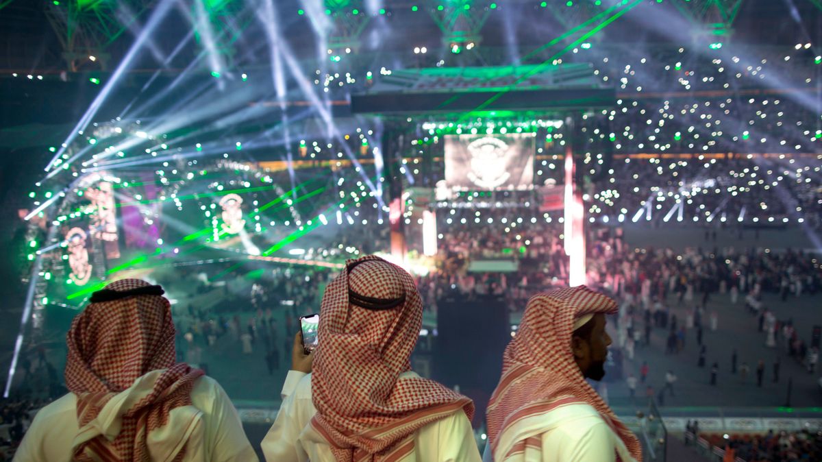 Fans at an April WWE show in Jeddah, Saudi Arabia.