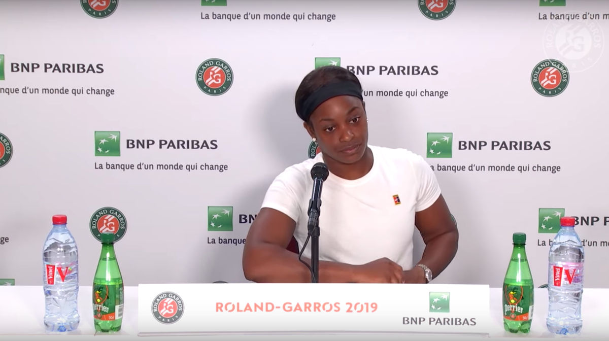 Sloane Stephens at an unrelated presser.