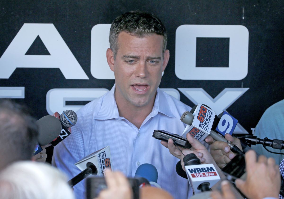 Former Cubs president  Theo  Epstein  address the media after acquiring  Aroldis Chapman, a man who choked his girlfriend.