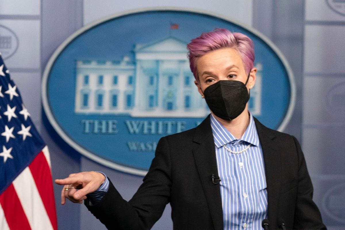 Megan Rapinoe of the U.S. women’s national team, which draws better ratings and wins more than its male counterpart, but is paid less.