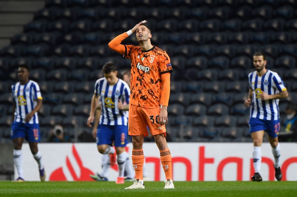 Rodrigo Bentancur reacts after his misplay led to Porto’s early goal scored by FC Porto’s Iranian forward Mehdi Tarem.