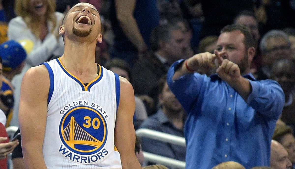 Casting hexes might actually be the only way to stop Curry. Photo via Phelan M. Ebenhack/ [object Object] .